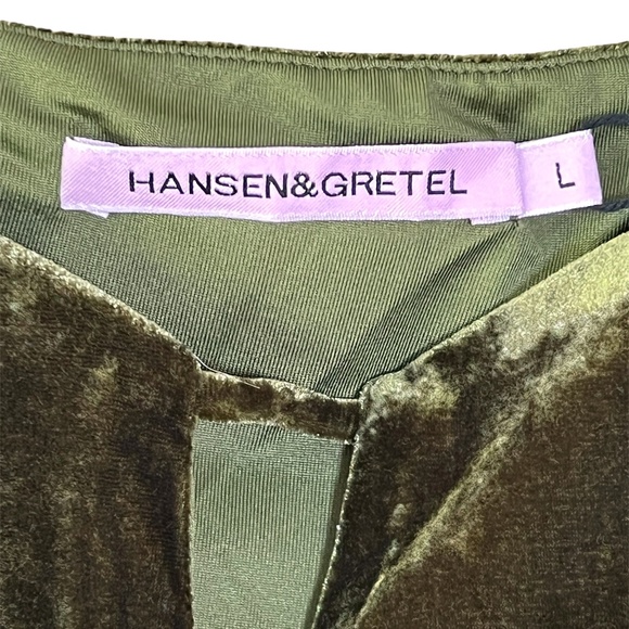 NWT Hansen & Gretel Velvet Meredith Crop Top in Sage Green Size Large - Picture 7 of 11